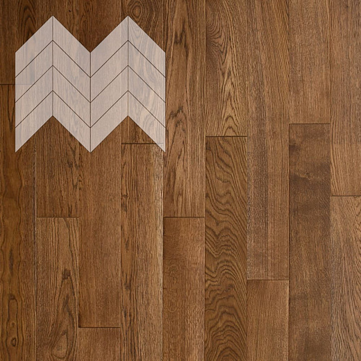 фото товара Паркет Елка Французская Lab Arte Chevron Дуб Рустик Лаэрт лак 600/450х150х14/3/45°