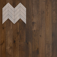Паркет Елка Французская Lab Arte Chevron Дуб Рустик Коньяк лак 600/510х90х14/3/45°