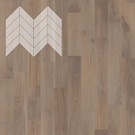 Паркет Елка Французская Lab Arte Chevron Дуб Селект Беж лак 600/510х90х14/3/45°