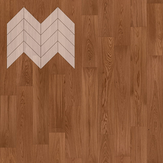 фото товара Паркет Елка Французская Lab Arte Chevron Дуб Селект Хани лак 600/450х150х14/3/45°