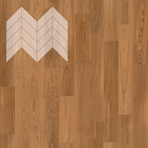 фото товара Паркет Елка Французская Lab Arte Chevron Дуб Рустик Солид лак 600/450х150х14/3/45°