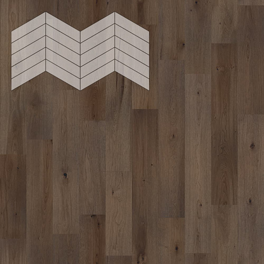 фото товара Паркет Елка Французская Lab Arte Chevron Дуб Натур Кайт лак 549/439х190х14/3,5/60°