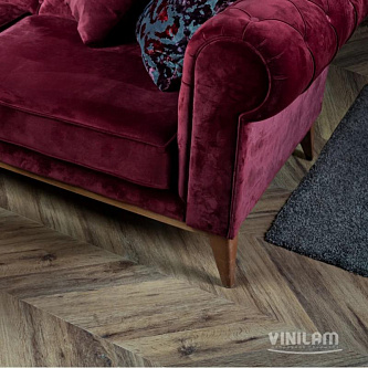 Виниловый пол Vinilam Parquet Chevron 2,5 мм. RI107516 Шеврон Лувр