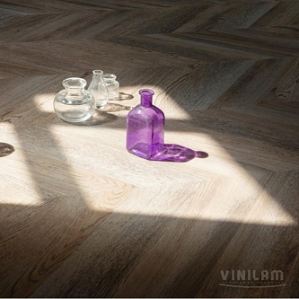 Виниловый пол Vinilam Parquet Chevron 8,5 мм. интегрированная подложка R153616CL4 Шампань