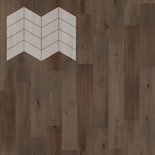 фото товара Паркет Елка Французская Lab Arte Chevron Дуб Натур Кайт лак 400/328х125х14/3/60°