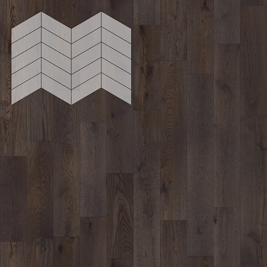 фото товара Паркет Елка Французская Lab Arte Chevron Дуб Рустик Грот лак 400/348х90х14/3/60°