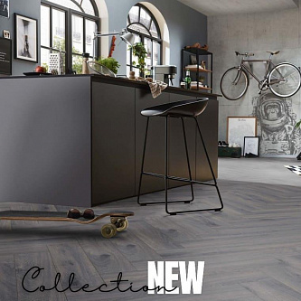 Ламинат Kronotex Herringbone 10 мм D4167 Дуб Престиж серый