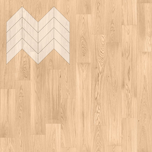 фото товара Паркет Елка Французская Lab Arte Chevron Дуб Натур Блонд лак 600/490х110х14/3/45°