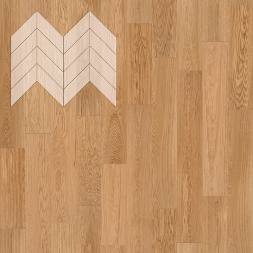 фото товара Паркет Елка Французская Lab Arte Chevron Дуб Рустик Вельвет лак 600/475х125х14/3/45°