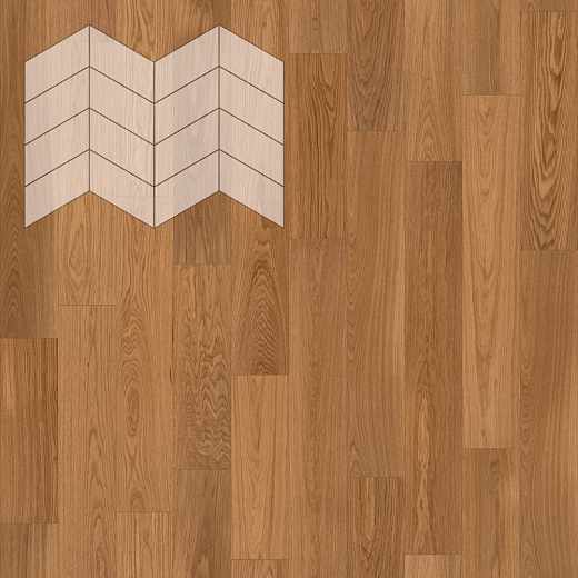 фото товара Паркет Елка Французская Lab Arte Chevron Дуб Натур Солид лак 400/348х90х14/3/60°