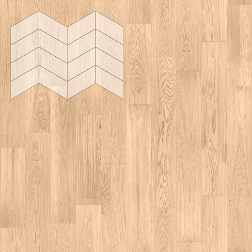 фото товара Паркет Елка Французская Lab Arte Chevron Дуб Натур Блонд лак 400/313х150х14/3/60°
