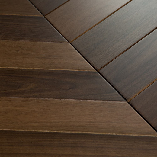 фото товара Паркет Елка Французская Lab Arte Chevron Орех Американский Селект лак 396/344х90х14 /60°